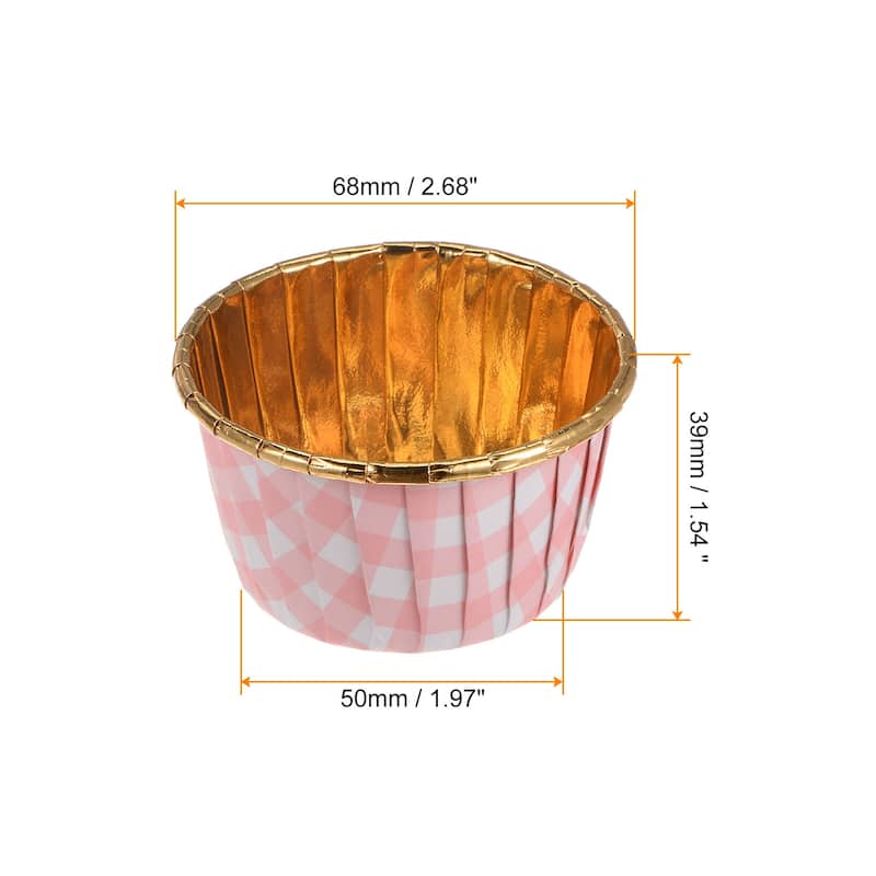 Plaid Cupcake Cups, 50pcs Aluminum Foil Standard Cupcake Liners