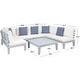 preview thumbnail 12 of 15, SAFAVIEH Outdoor Granton 5-piece Solid Wood Sectional Conversation Set