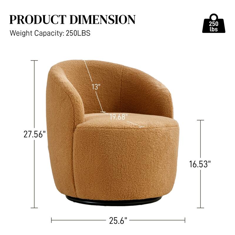 Ouyessir Modern Teddy Upholstered Swivel Barrel Chair(Set of 2)
