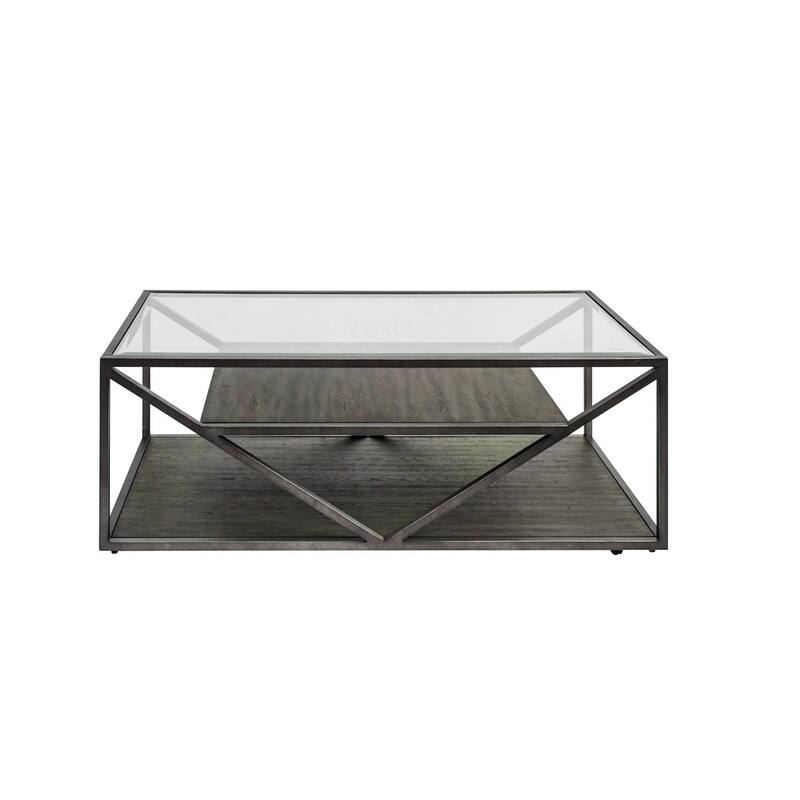 Arista Cobblestone Brown with Grey Dusty Wax Hang-up Rectangular Cocktail Table