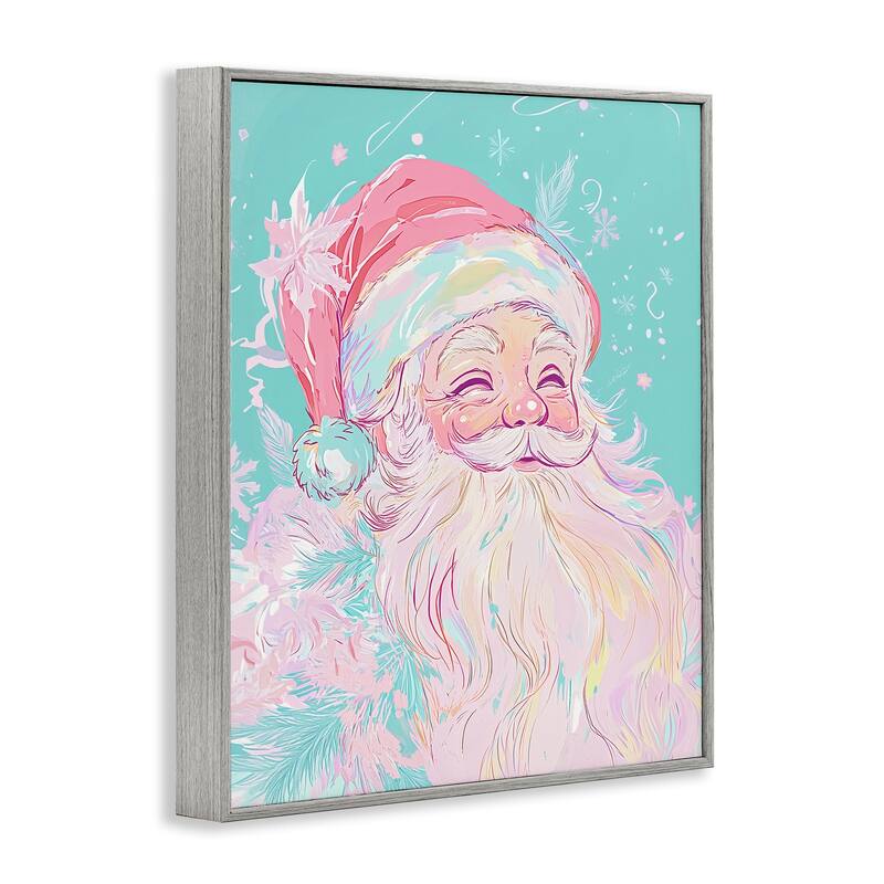 Stupell Pastel Jolly Santa Claus Framed Giclee Art Design By Arlington Prints