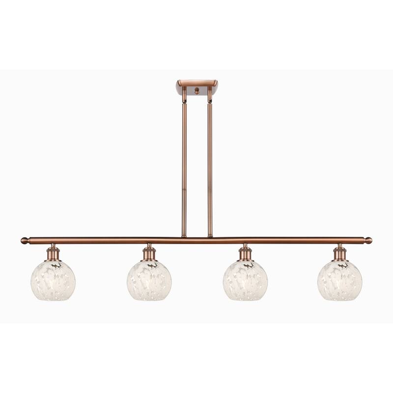 Innovations Lighting 516-4I-9-48-White Mouchette-Indoor Pendant White - Antique Copper / White Mouchette