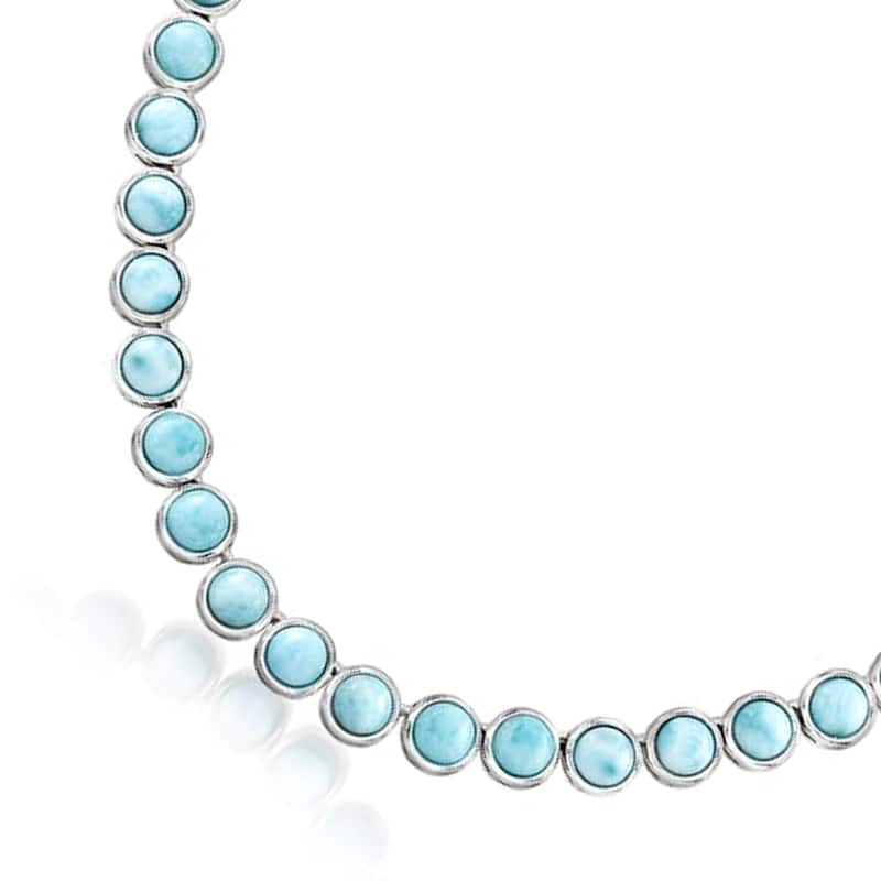 925 Sterling Silver Larimar Gemstone Necklace