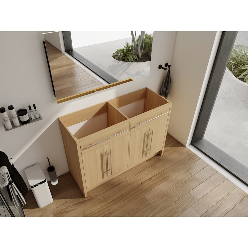GDFStudio - Ravello Modern Freestanding Bathroom Vanity Cabinet with 4-Soft Closing Doors, Sink NOT INCLUDED - 48"