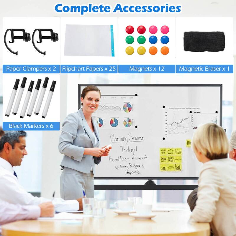 Costway 32 x 48'' Portable Rolling White Board Reversible Dry Erase - See Details