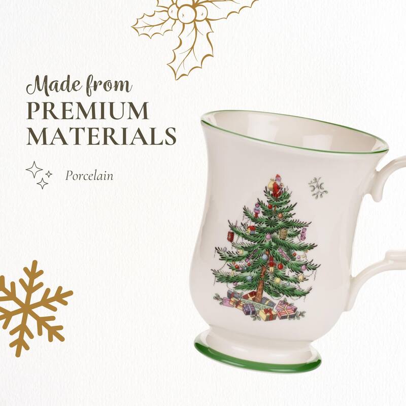 Spode Christmas Tree Romantic Shape Footed Mug