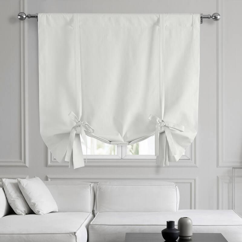 Exclusive Fabrics Dune Textured Solid Cotton Tie-Up Window Shade (1 Panel)