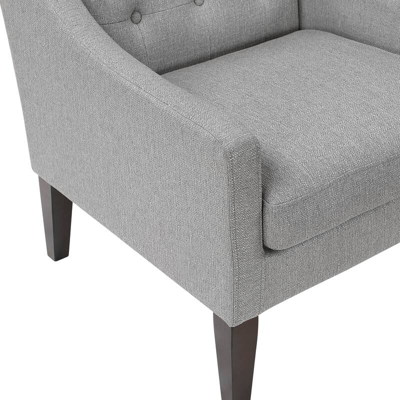 Laertes 26" Textured Fabric Accent Chair - Button-Tufted Chair Back