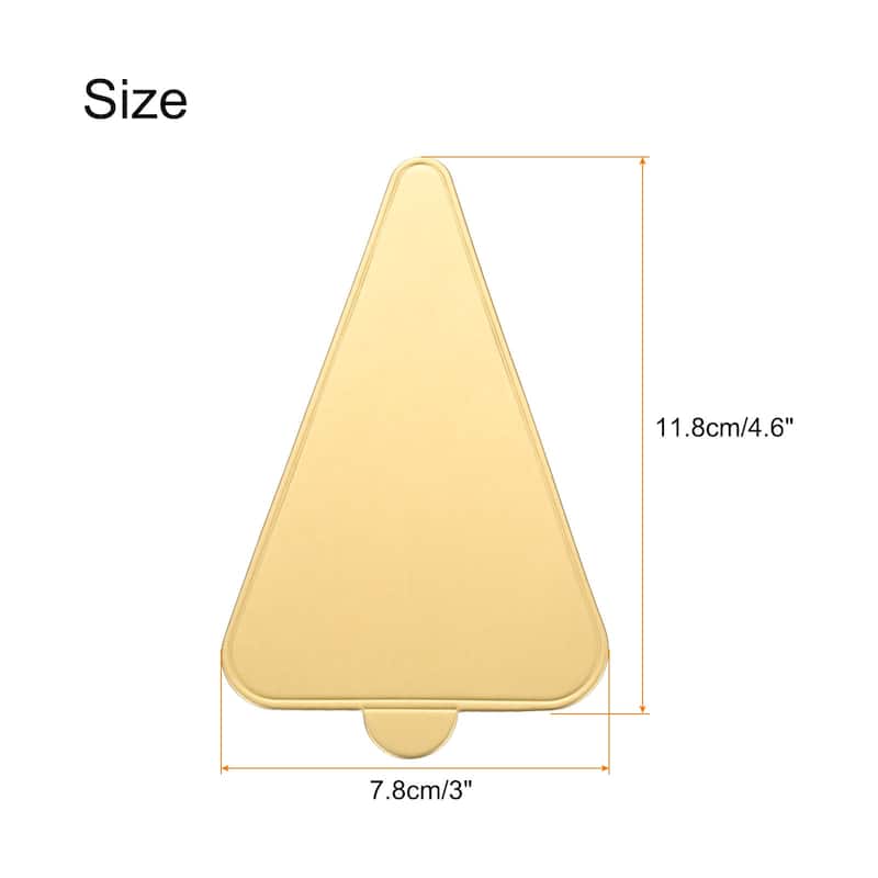 200pcs Mini Cake Boards, Mousse Cake Cardboards Triangle for Cake Bases - Gold