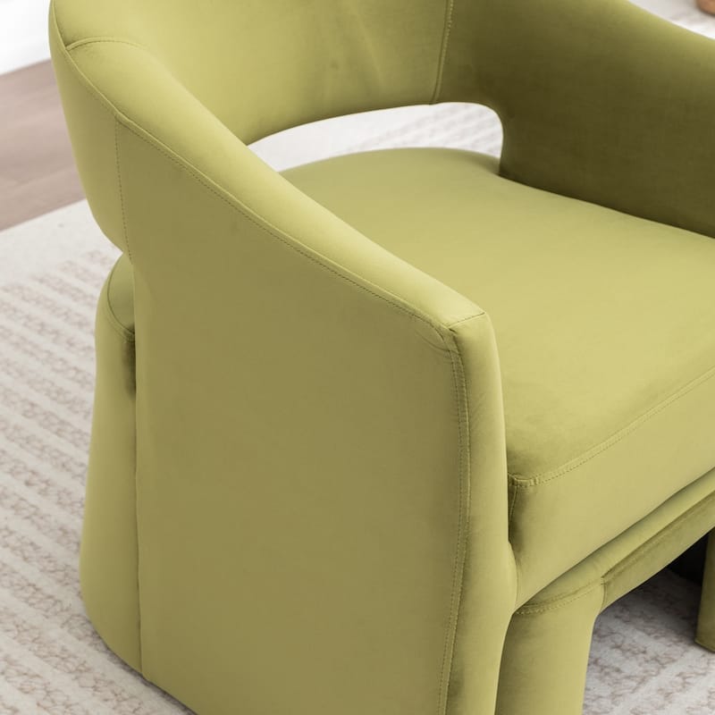 SEYNAR Modern Glam Velvet Accent Armchair Open Back with Ottoman