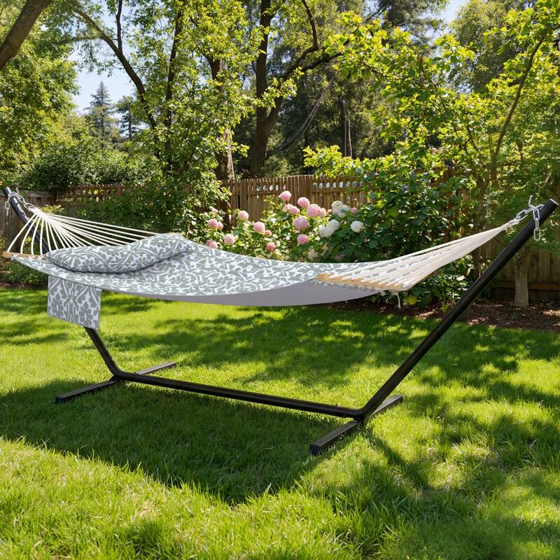 EROMMY Modern Portable Hammock, Hand-Woven Ropes, Anti-Tipping Design for Backyards, Beaches & Campsites