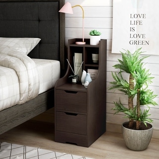 DH BASIC Contemporary 2-Drawer Nightstand with Shelf - Bed Bath ...