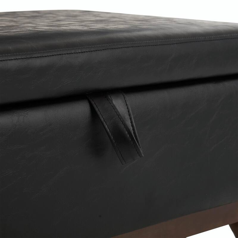 Mid-Century Modern Square Coffee Table with Storage Bench
