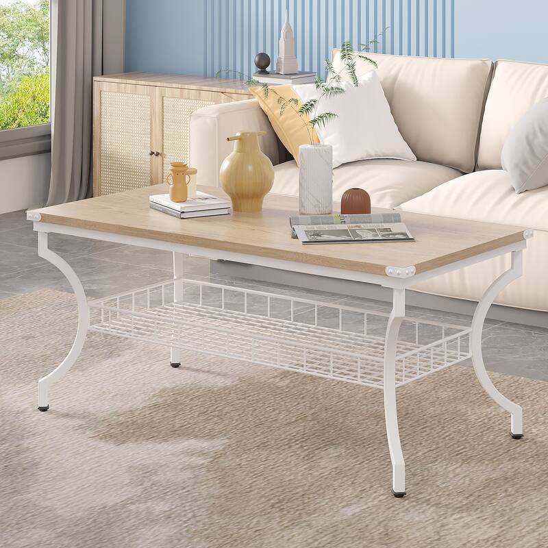 VECELO Mid Cectury 3-pieces Coffee Table Set, 3-Piece Living Room Table Set(Set of 3)