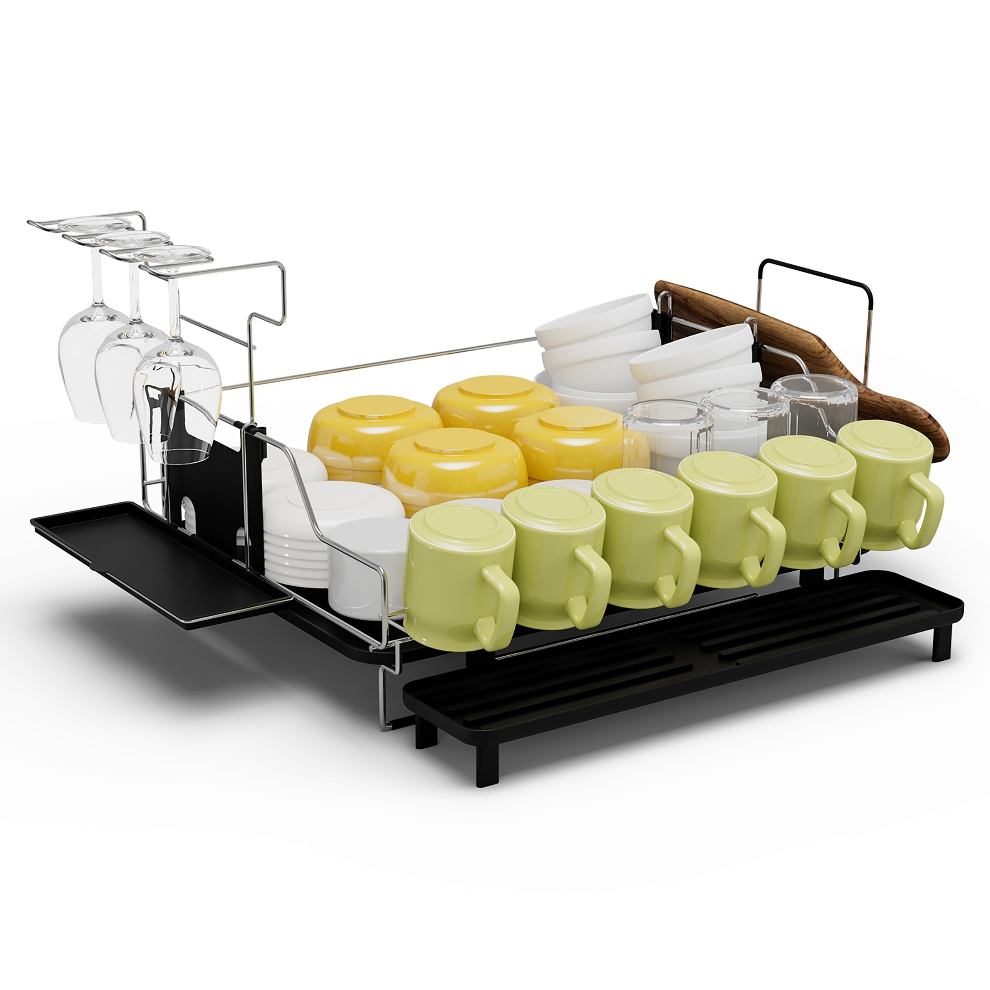 Costway 2-Tier Removable Dish Drying Rack with Drain Board