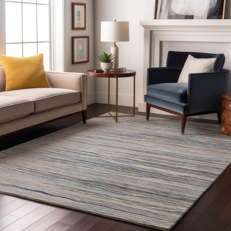 Premium Washable Super Soft Solid Landscape Mayfield Rug - Gray - 5' x 7'6"