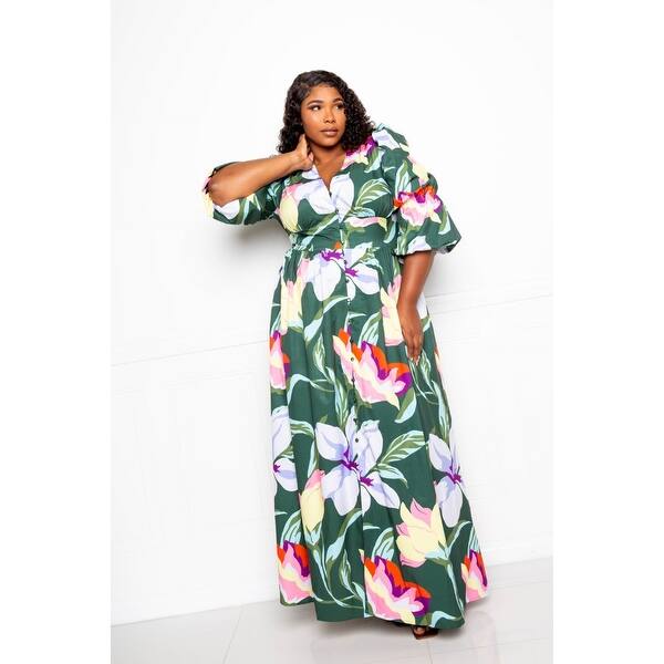 puff sleeve semi formal dress Puff Sleeve Split Hem Midi Dress - Women's Formal & Casual Midi Dresses -  White - Dresses main image 1