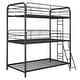 preview thumbnail 4 of 9, Furniture Triple Bunk Bed, Twin/Twin/Twin, black