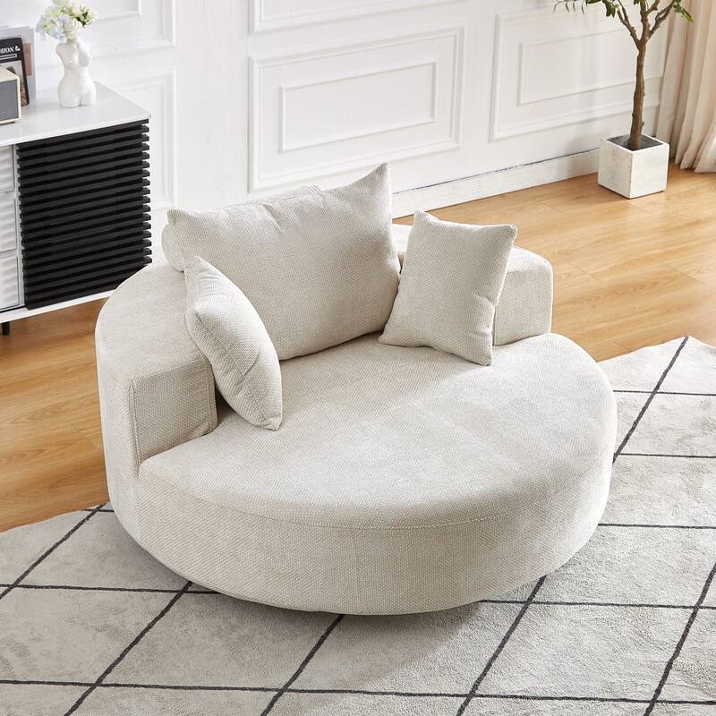 Comfortable Chenille Foam Swivel Chair for Various Rooms, Enhancing Relaxation