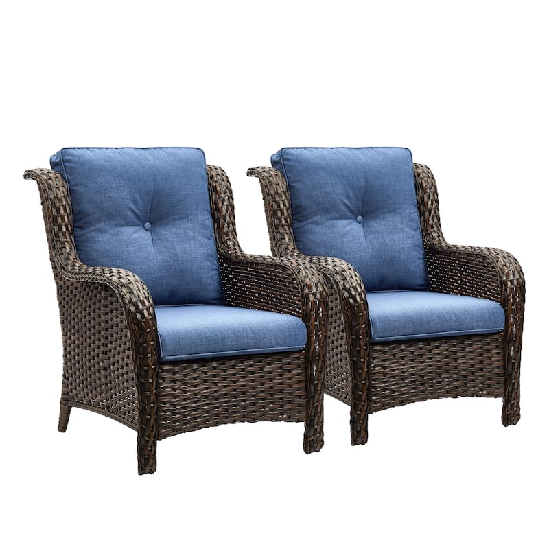 Gymojoy Outdoor Patio Rattan Furniture Set Wicker Chairs 2-Piece