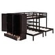 preview thumbnail 13 of 28, Minimalist Design Full-Over-Twin-Twin Bunk Bed with 3 drawers,Shelves, Wardrobe and Mirror,Store Books,Display Decorations