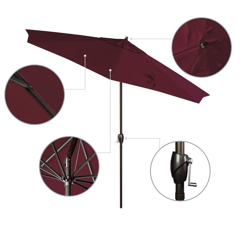 North Bend 9-foot Crank Open Auto-tilt Bronze Finish Patio Umbrella by Havenside Home (Base not included)