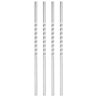 4Pcs 8.46" Long 0.24" Dia Stainless Steel Straws Straight Threaded
