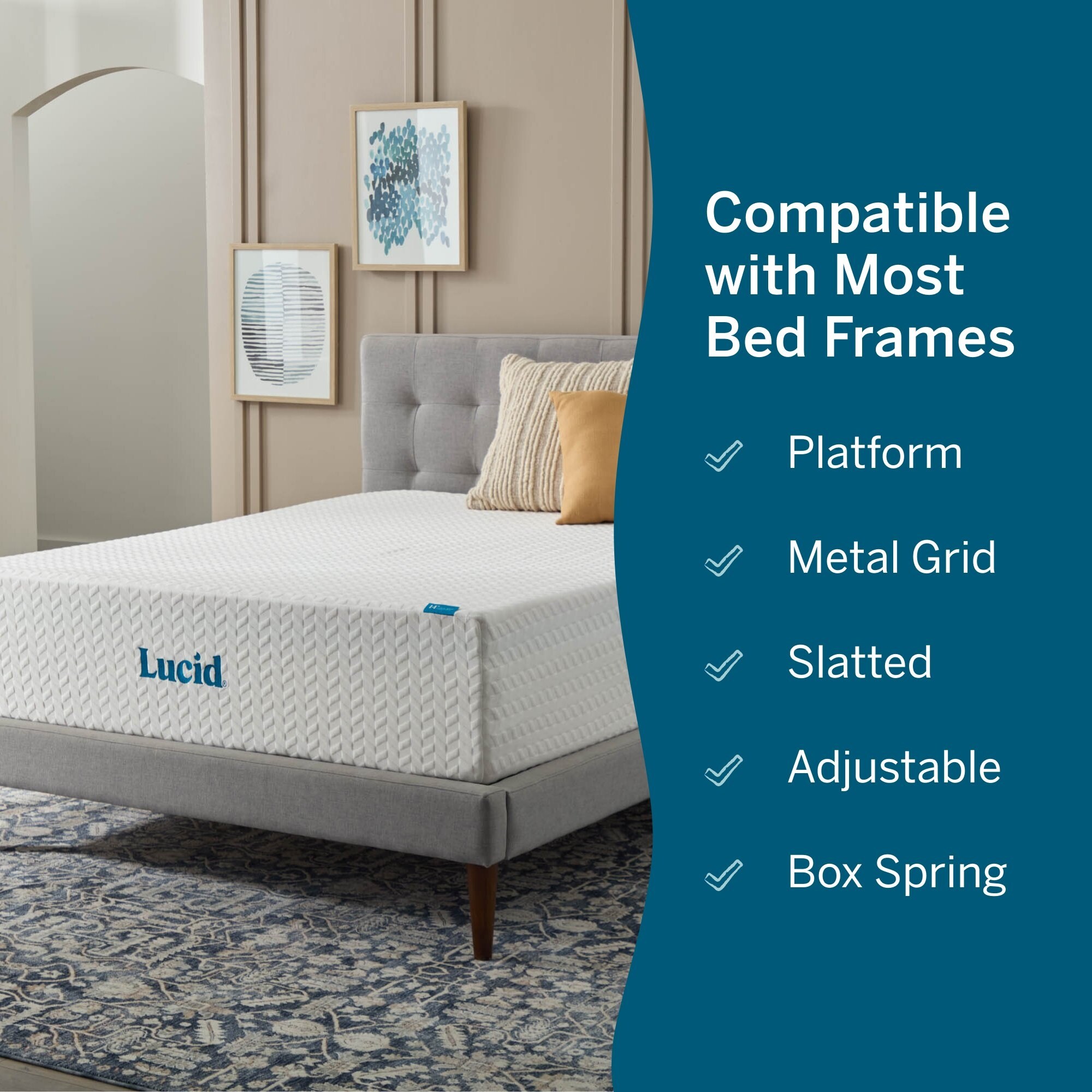 Lucid SureCool 14-inch Gel Memory Foam Mattress, Medium-Firm Feel