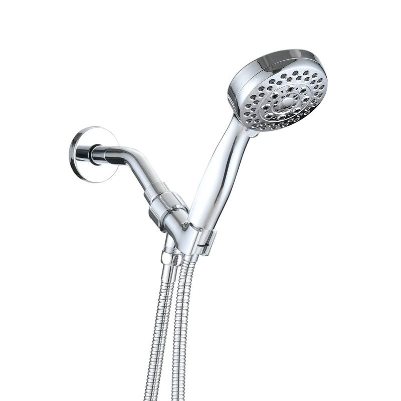5 Mode Adjustable Settings Handheld Shower Head with Hose High Pressure Shower Heads - Chrome