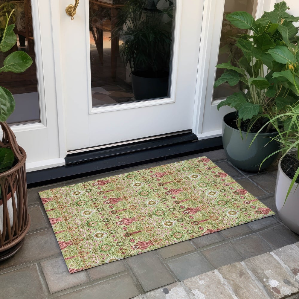 Machine Washable Indoor/ Outdoor Traditional Xander Chantille Rug