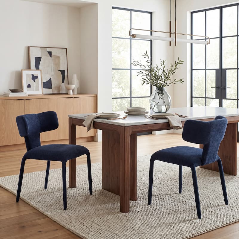 Modern Dining Chairs Set of 2, 18.9"Wx18.5"D Contemporary Fabric Side Chairs