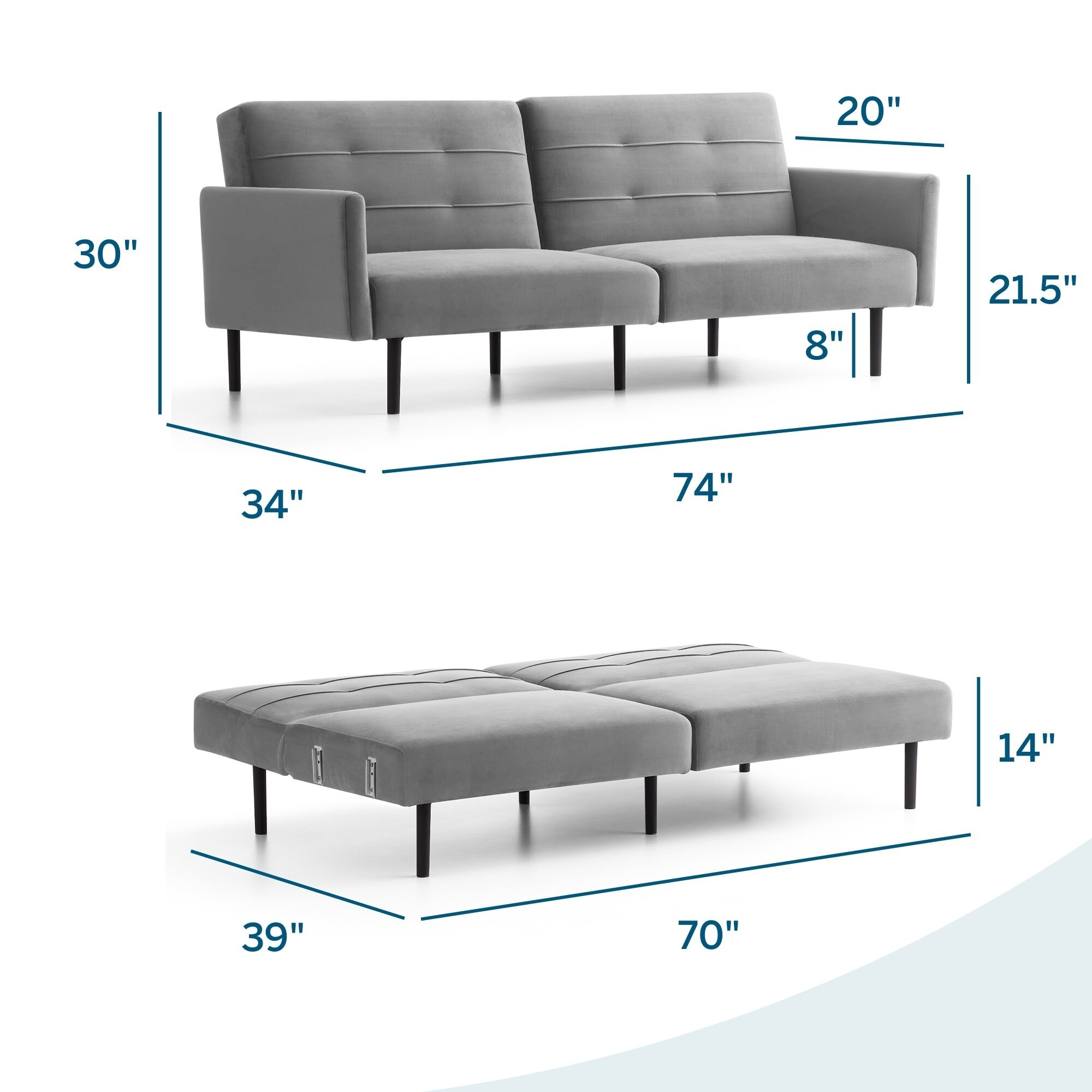 Lucid convertible foam sofa deals
