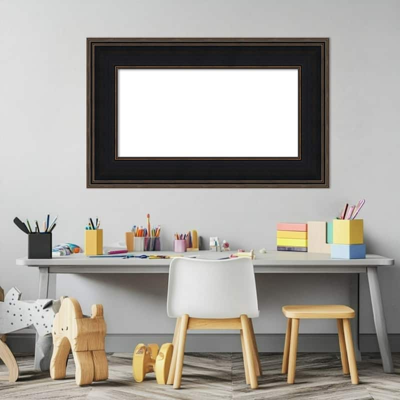 Amanti Art Mezzanine Antique Silver Framed Dry Erase Magnetic Board