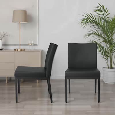 Amisco Perry Set of 2 Upholstered Dining Chairs with Metal Legs
