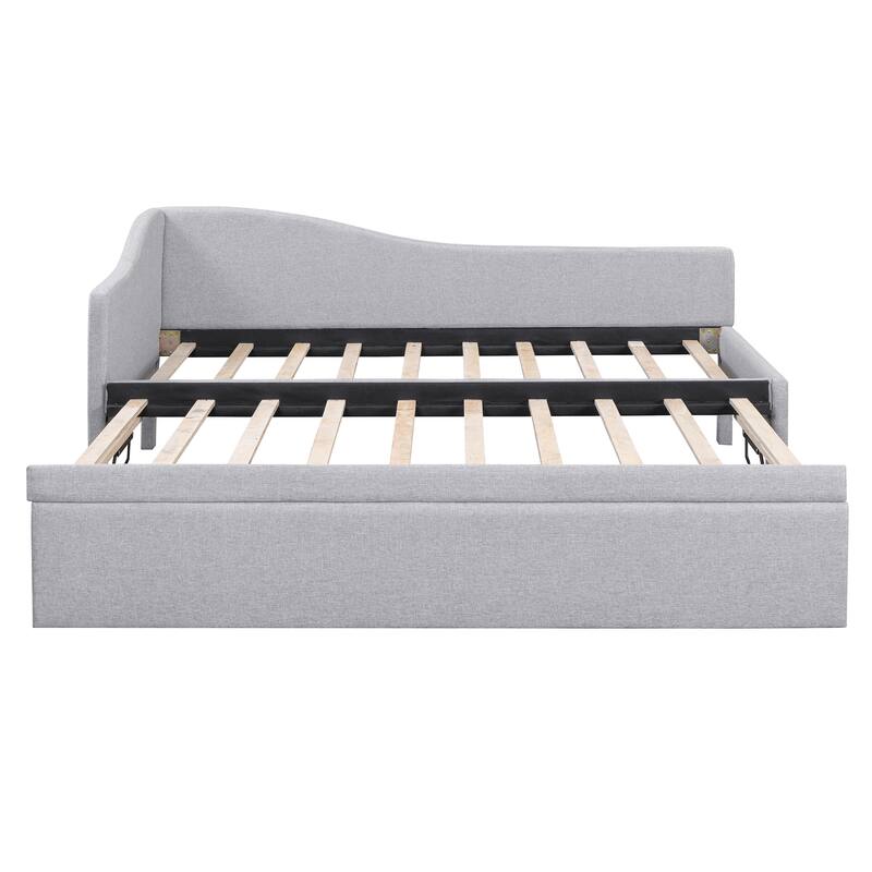 Twin Size Upholstered Daybed with Pop Up Trundle
