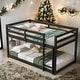 preview thumbnail 10 of 34, Twin over Twin Low Height Design Floor Bunk Bed,Spacious for home Espresso