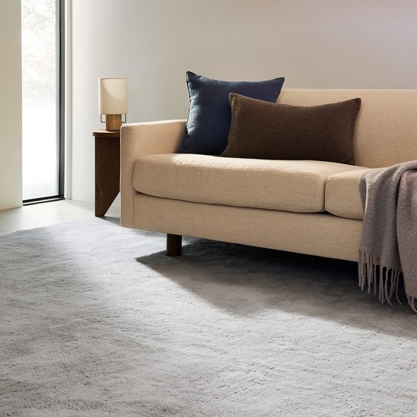 slide 2 of 28, Gaia New Zealand Wool Shag Area Rug 2'6" x 8' Runner - Grey