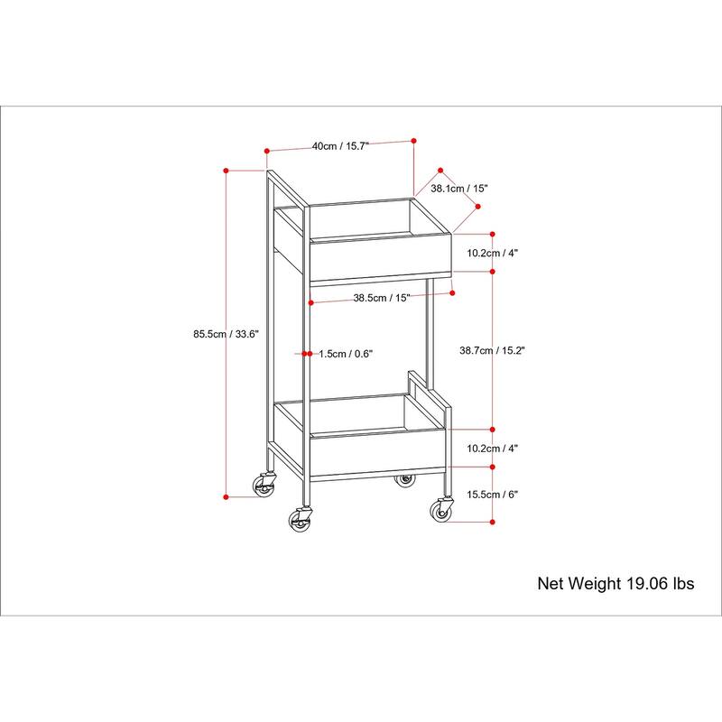 Hobbs - 16" Bar cart - Natural