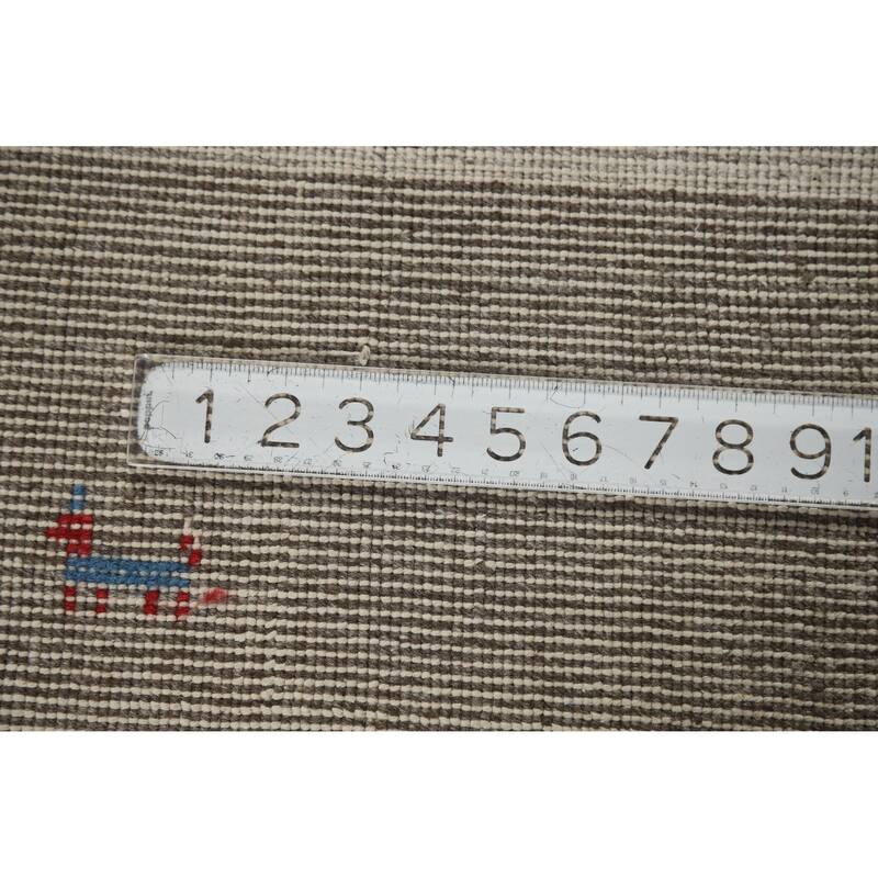 Hand Knotted Oriental 100% Wool Carpet Tribal Tribal Greys & Charcoal Gabbeh Area Rug - 7' 7'' X 5' 5''