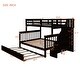 preview thumbnail 5 of 46, Twin-over-Full Bunk Bed with Twin size Trundle, Storage and Guard Rail for Bedroom, Dorm, for Adults