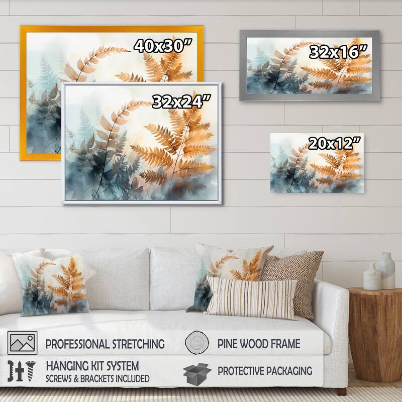 Designart "Brown Fern Reverie Iii" Floral Ferns Wall Art For Living Room