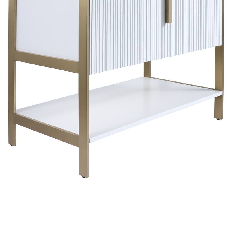 Fine Fixtures Serenity Modern Bathroom Vanity with White Carrara Stone Top