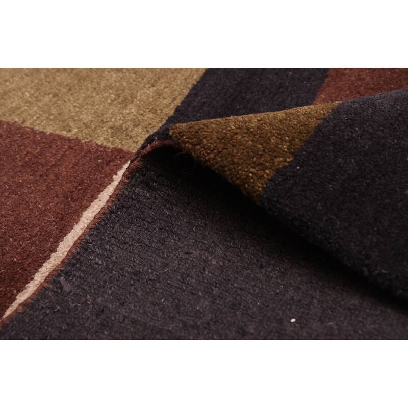 ECARPETGALLERY Hand-knotted Opulence Dark Brown Wool Rug - 4'1 x 5'11