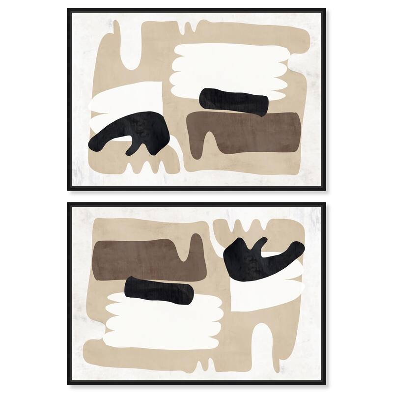 Simple Golden Peonie Canvas by Art Remedy - 12" x 12" - White