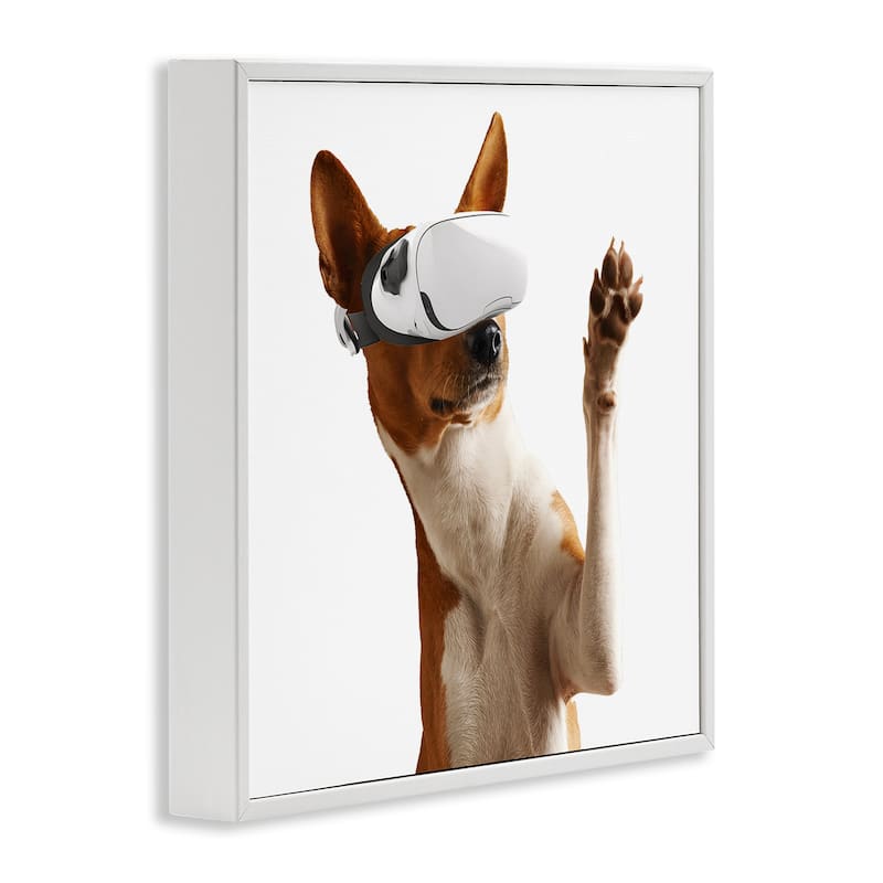 Stupell VR Gamer Dog Framed Giclee Art Design By CAD Designs