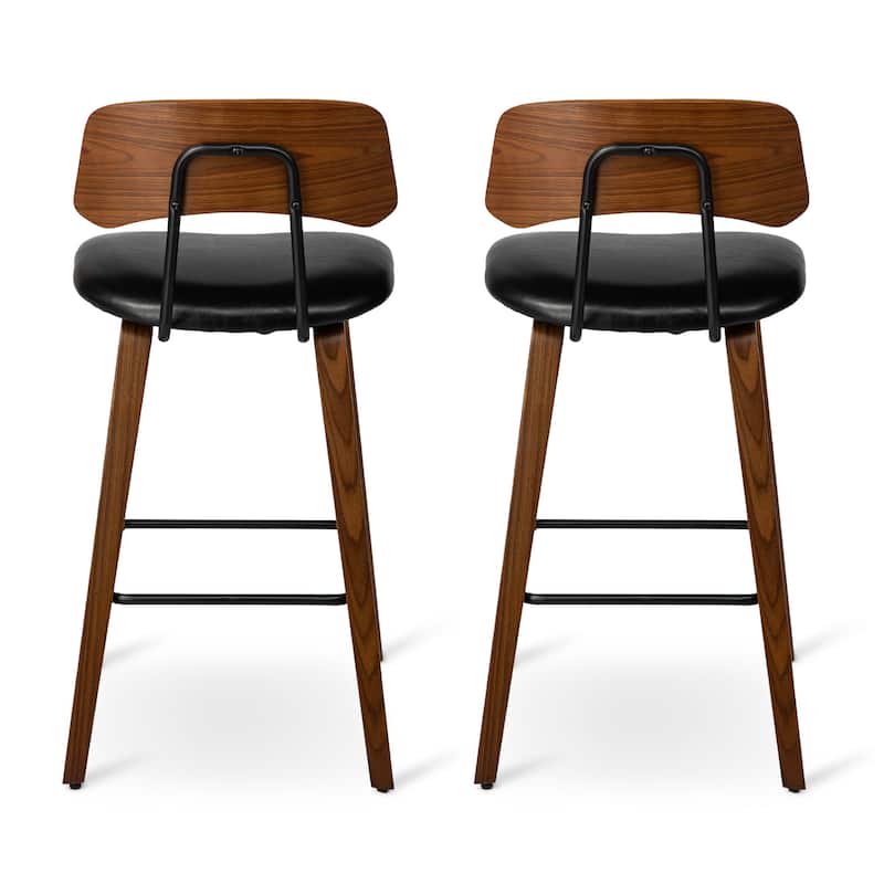 Glitzhome 40"H Rattan Back Swivel Bar Stool with Metal Legs Set of 2/4