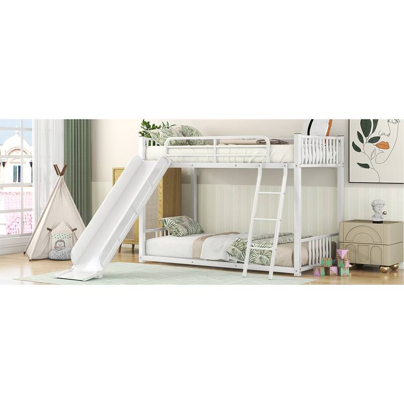 Metal Bunk Bed with Slide