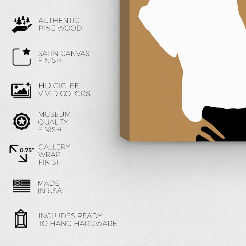 Wynwood Studio Canvas Fashion and Glam Glorious Her Brown and Ochre Modern & Contemporary Wall Art Canvas Print