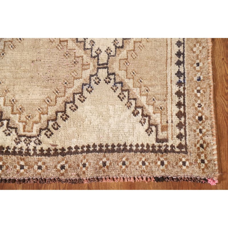 Geometric Gabbeh Persian Vintage Area Rug Hand-knotted Wool Carpet - 3'2"x 5'11"