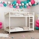 preview thumbnail 2 of 8, Twin over Twin Metal Bunk Bed/ Heavy-duty Sturdy Metal/ Noise Reduced/ Safety Guardrail/No Box Spring Needed,White